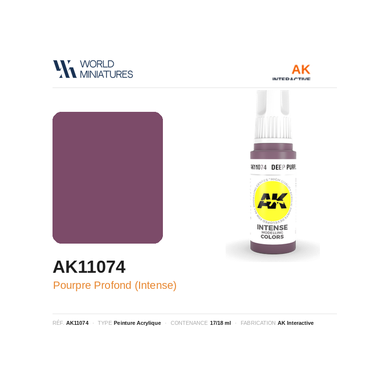 AK Interactive AK11074 – Peinture Acrylique Pourpre Profond (17 ml)