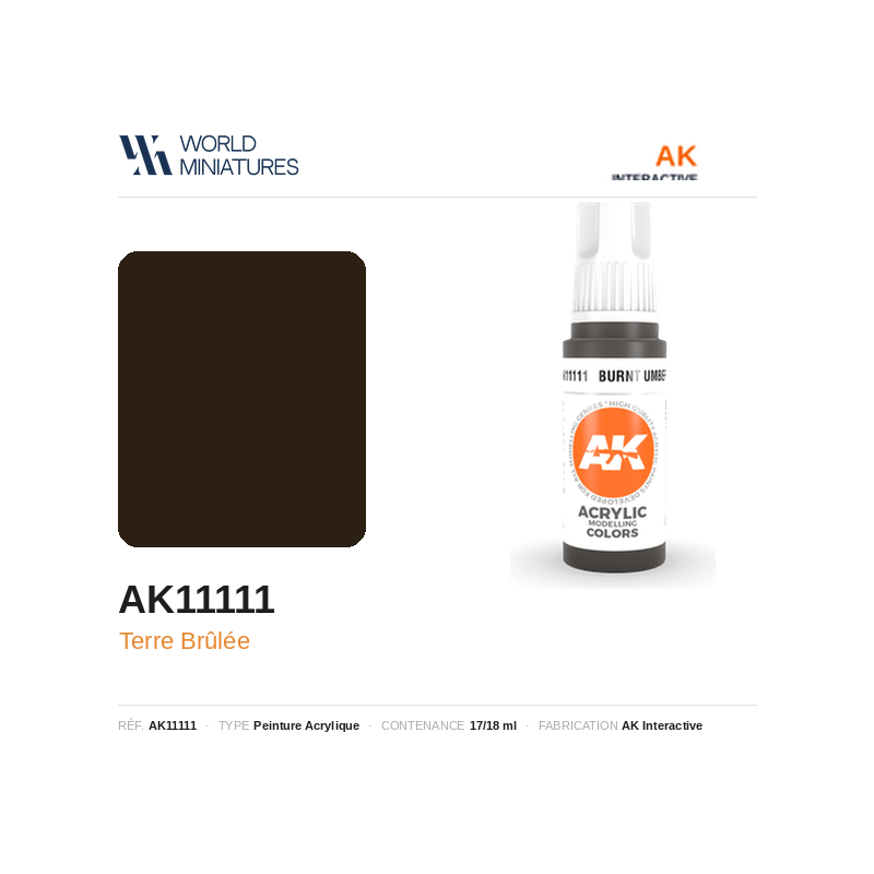 AK Interactive AK11111 – Peinture Acrylique Terre Brûlée – 17 ml