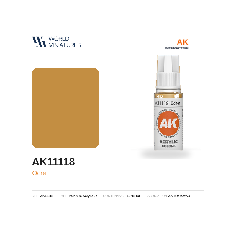 AK Interactive AK11118 – Peinture Acrylique Ocre – 17 ml