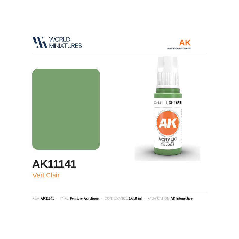 AK Interactive AK11141 – Peinture Acrylique Vert Clair – 17 ml