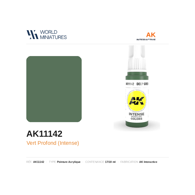 AK Interactive AK11142 – Peinture Acrylique Vert Profond – 17 ml