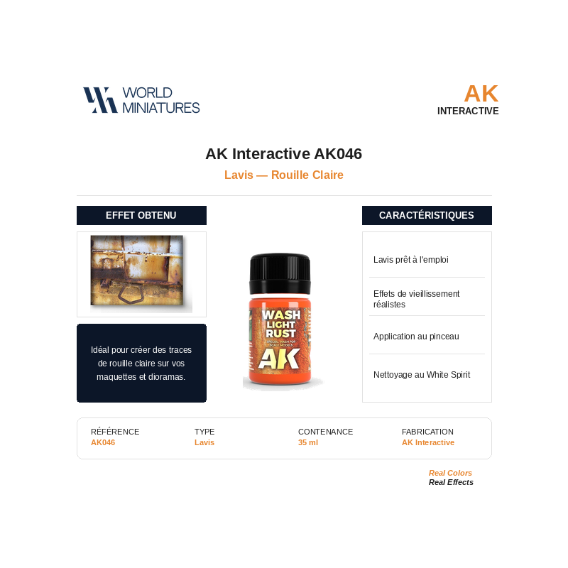 AK Interactive AK046 – Lavis Rouille Claire (35 ml)