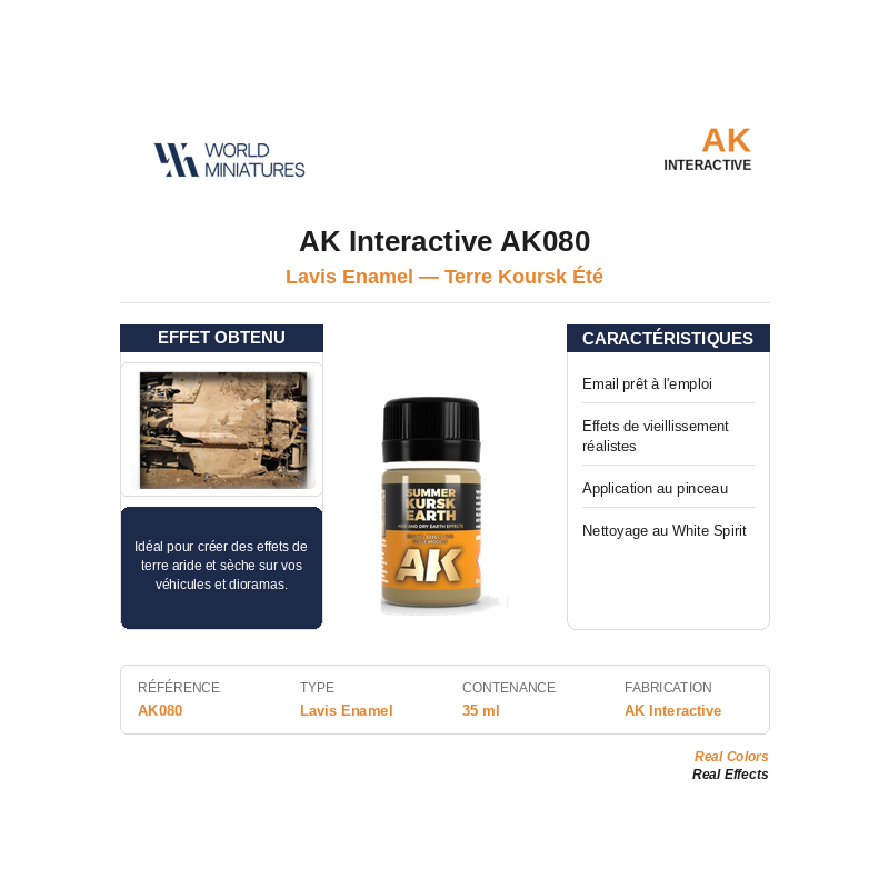 AK Interactive AK080 – Lavis Enamel Terre Koursk Été – 35 ml