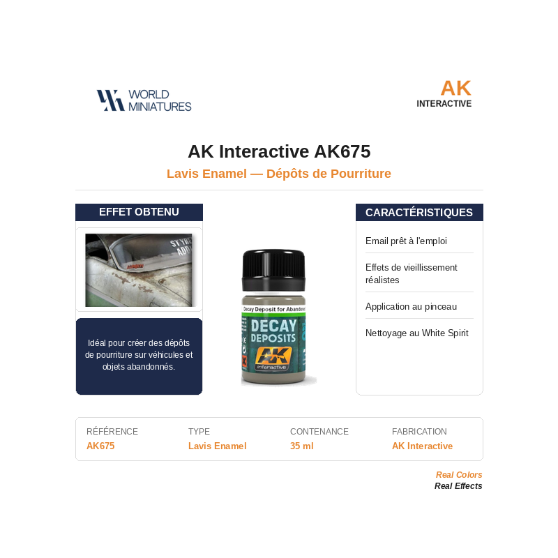 AK Interactive AK675 – Lavis Émail Dépôts de Pourriture – 35 ml