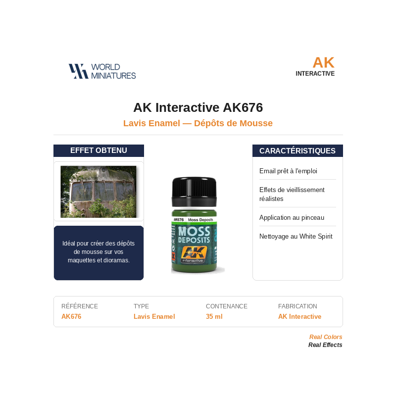 AK Interactive AK676 – Lavis Émail Dépôts de Mousse – 35 ml