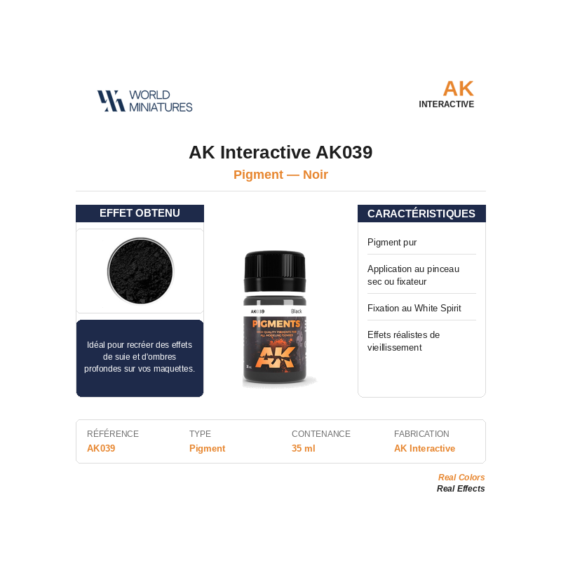 AK Interactive AK039 – Pigment “Noir” – 35 ml