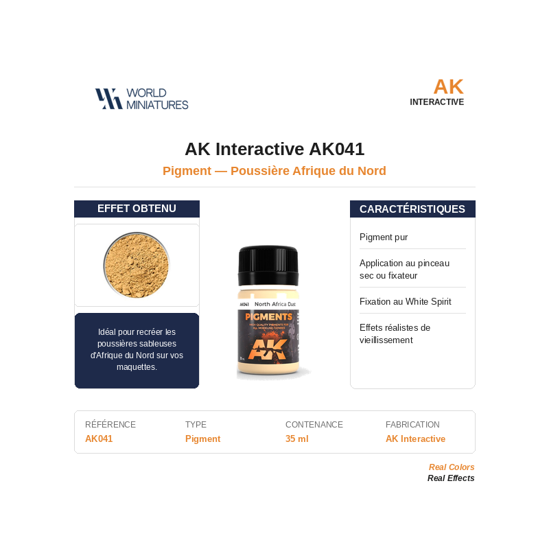 AK Interactive AK041 – Pigments Poussière Afrique du Nord – 35 ml