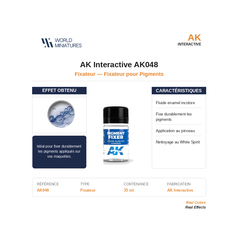 AK Interactive AK048 – Fixateur pour Pigments – 35 ml