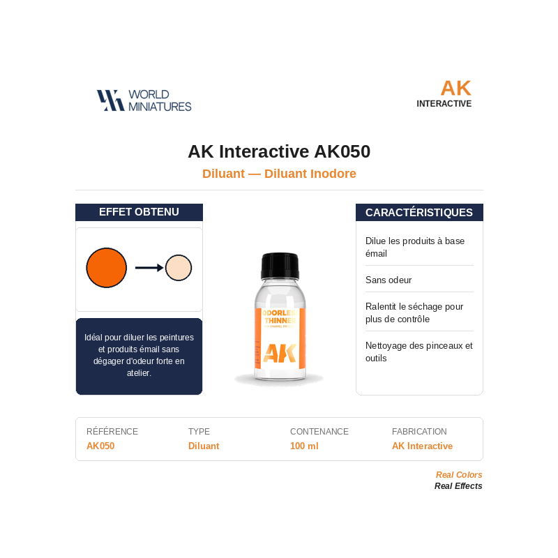 AK Interactive AK050 – Diluant Inodore (100 ml)