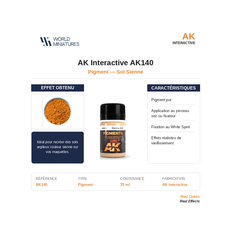 AK Interactive AK140 – Pigment Sol Sienne – 35 ml