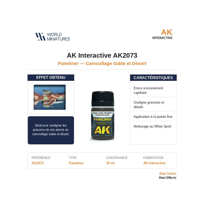 AK Interactive AK2073 – Peinture Enamel Camouflage Sable & Désert – 35 ml