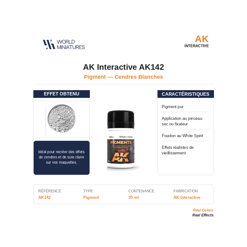 AK Interactive AK142 – Pigment Cendres Blanches – 35 ml