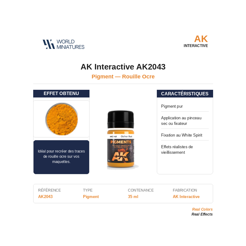 AK Interactive AK2043 – Pigment Rouille Ocre – 35 ml