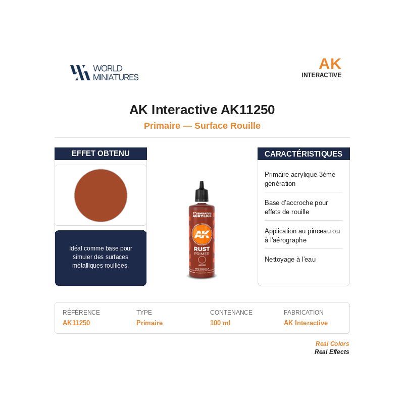 AK Interactive AK11250 – Primaire de Surface Rouille – 100 ml