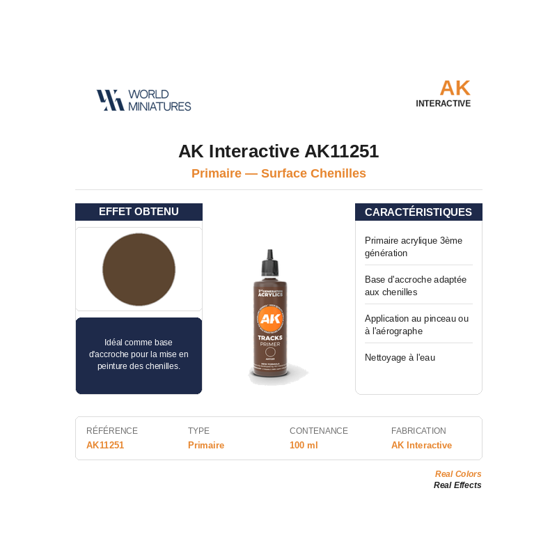 AK Interactive AK11251 – Primaire de Surface Chenilles – 100 ml