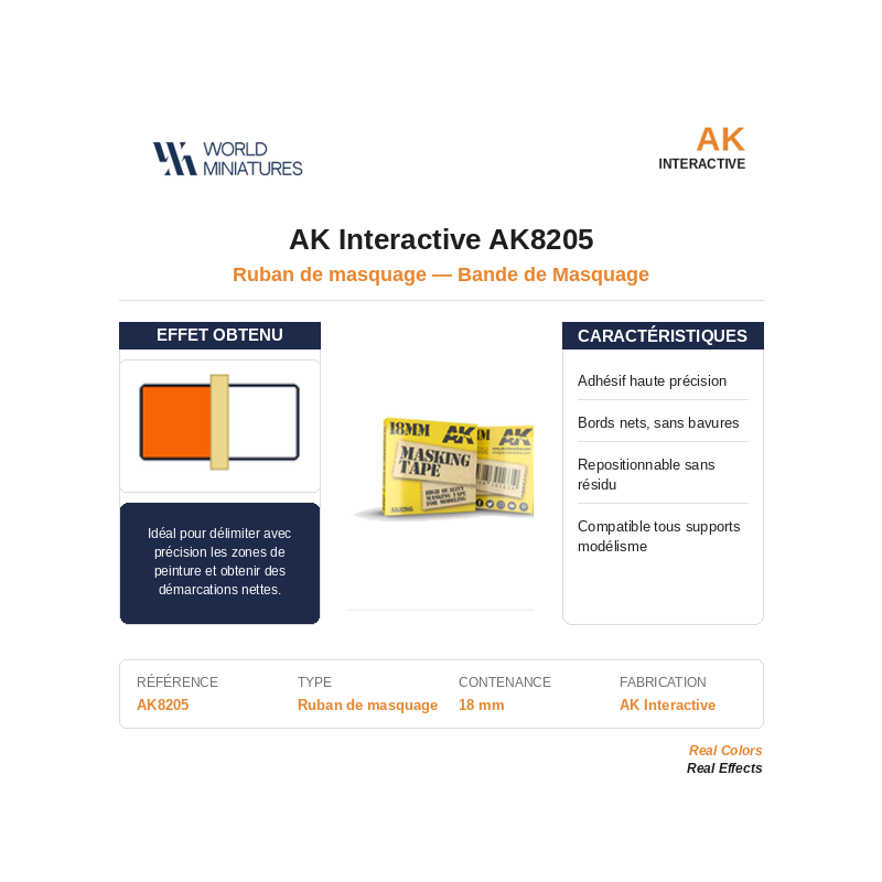 AK Interactive AK8205 – Bande Cache 18 mm – Bande de Masquage