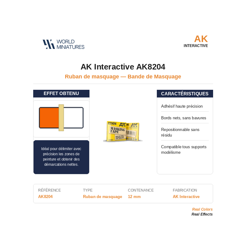 AK Interactive AK8204 – Bande Cache 12 mm – Bande de Masquage