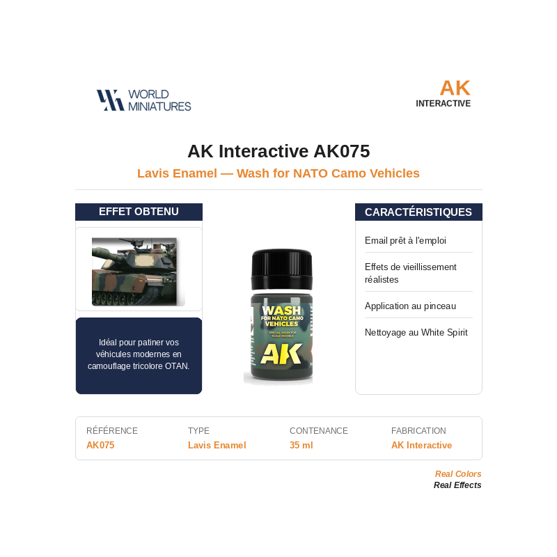 AK Interactive AK075 – Lavis pour chars de l’OTAN – 35 ml