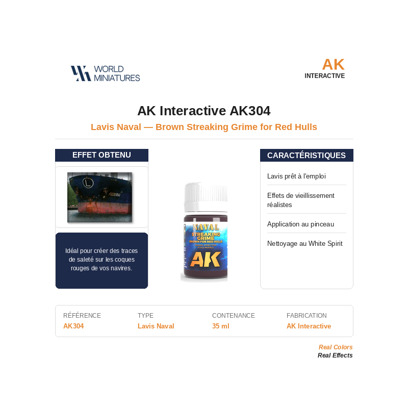 AK Interactive AK304 – Lavis Traces Marron Pour Coques Rouges – 35 ml