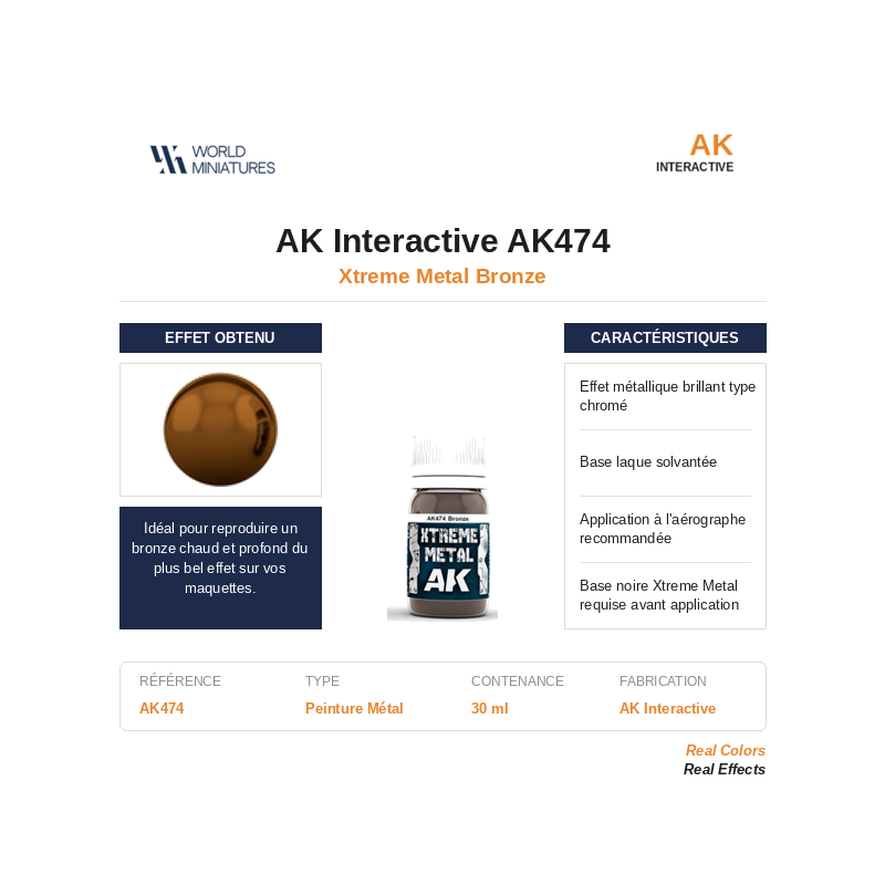 AK Interactive AK474 – Xtreme Metal Bronze – 30 ml
