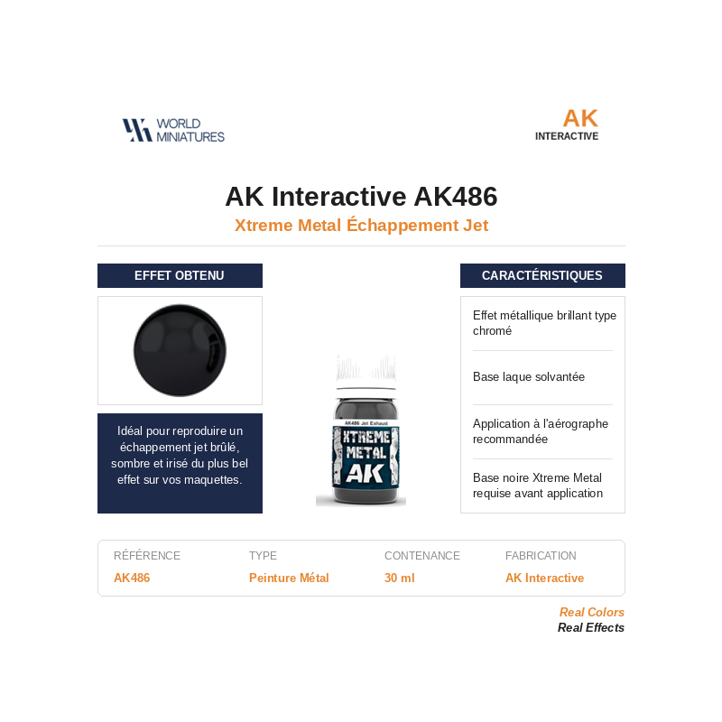 AK Interactive AK486 – Xtreme Metal Échappement Jet – 30 ml