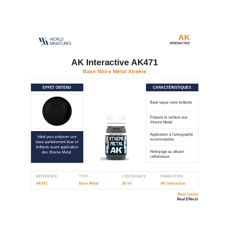 AK Interactive AK471 – Base Noire Métal Xtreme – 30 ml
