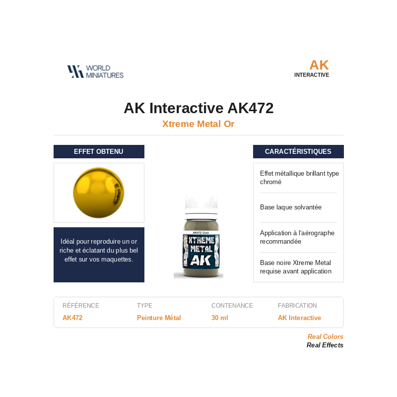 AK Interactive AK472 – Xtreme Metal Or – 30 ml
