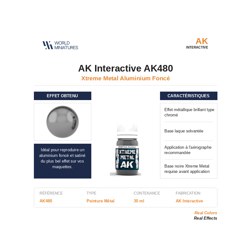 AK Interactive AK480 – Xtreme Metal Aluminium Foncé – 30 ml