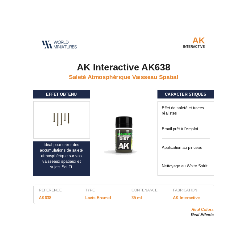 AK Interactive AK638 – Saleté Atmosphérique de Vaisseau Spatial – 35 ml