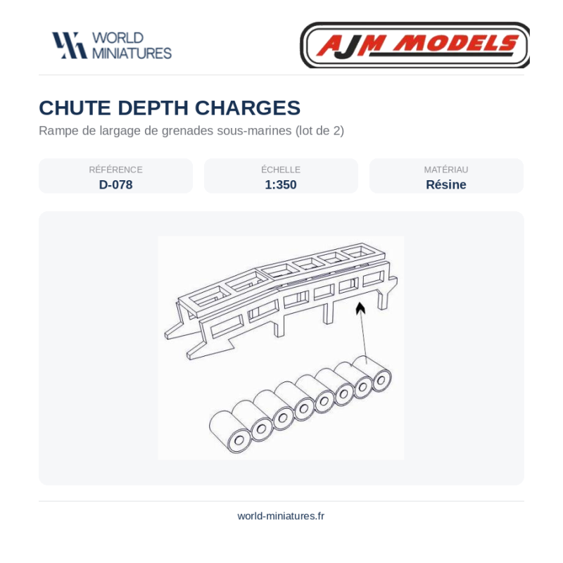 AJM Models D078 – Charges de profondeur (longues) – 1/350