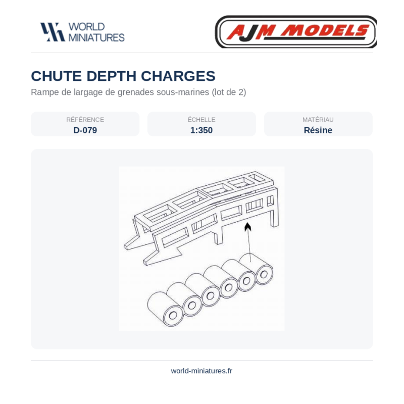 AJM Models D079 – Charges de profondeur (courtes) – 1/350
