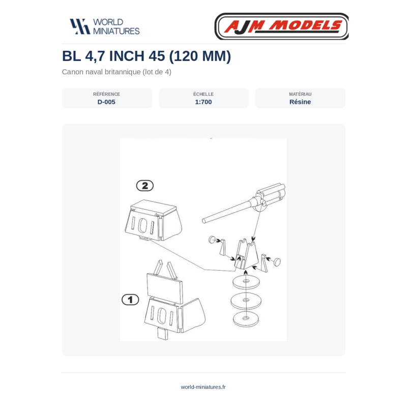 AJM Models D005 – BL 4.7" (120 mm) (1:700)