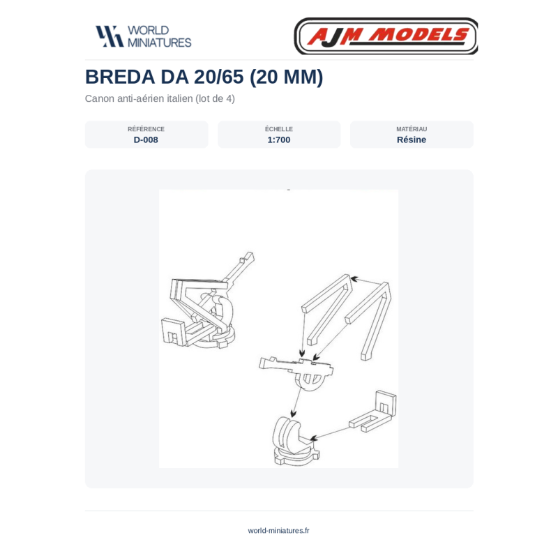 AJM Models D008 – Breda 20/65 (20 mm) (1:700)