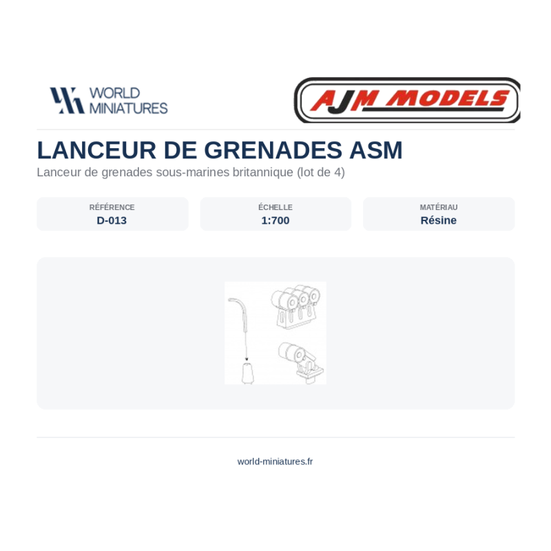 AJM Models D013 – Lanceur de Charges de Profondeur Britannique (1:700)