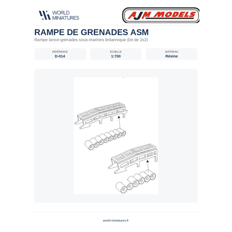 AJM Models D014 – Charges de Profondeur Britanniques (1:700)