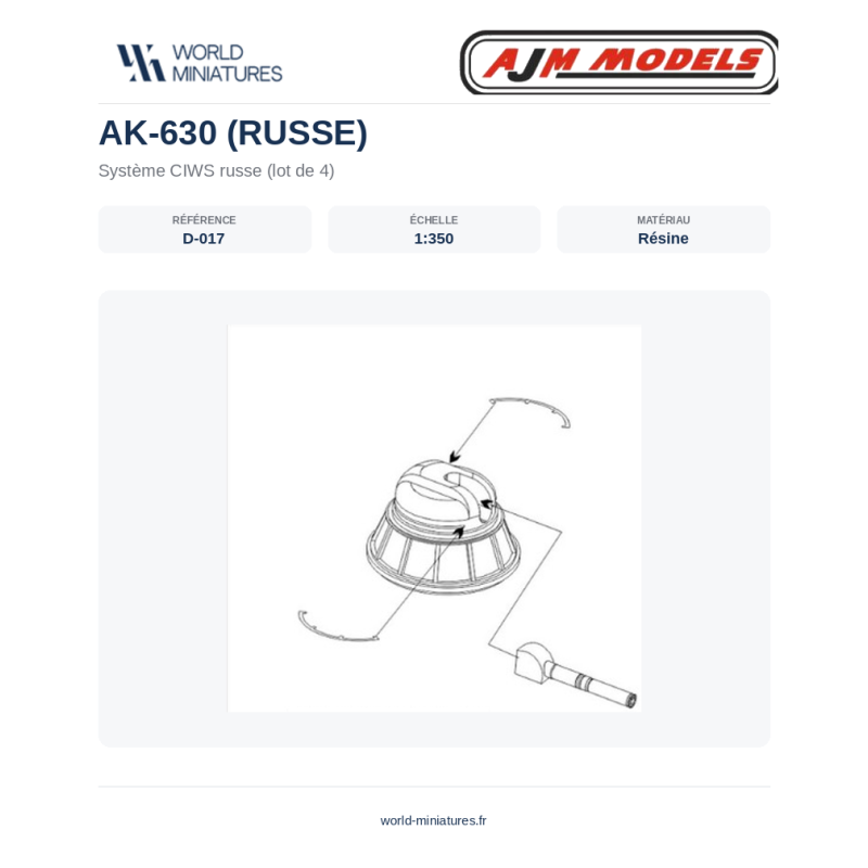 AJM Models D017 – AK-630 Système CIWS Russe (1:350)