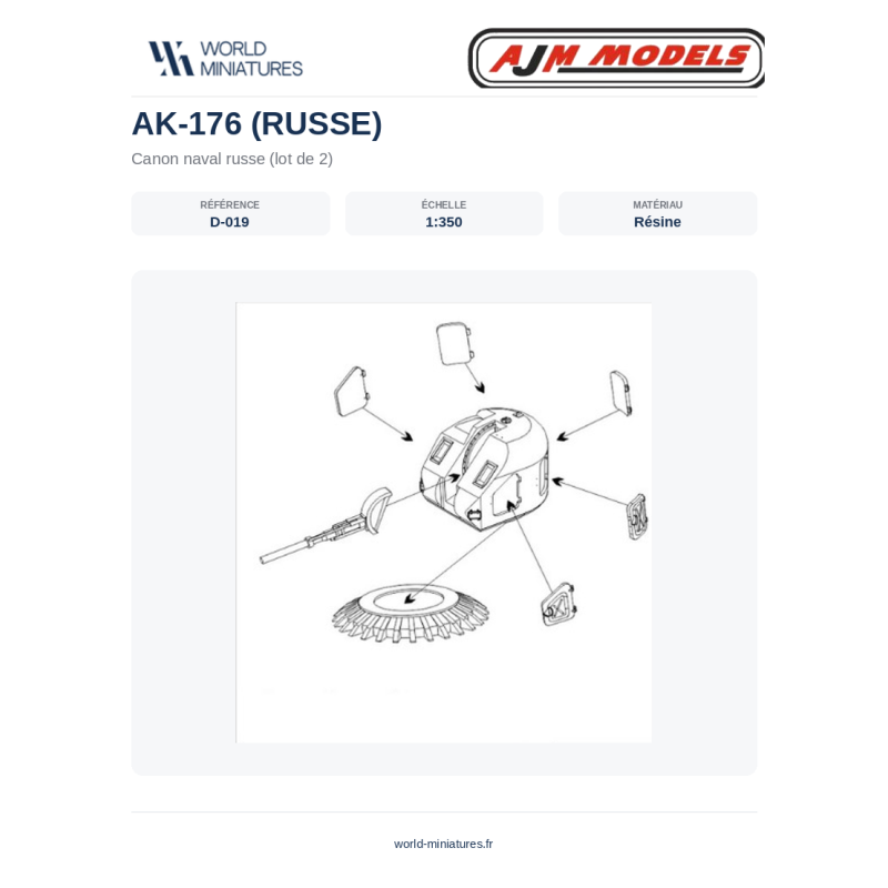 AJM Models D019 – Canon automatique russe AK-176 – 1/350