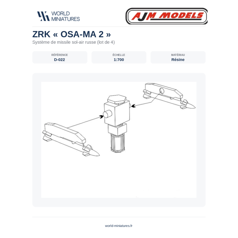 AJM Models D022 – Lance-roquettes ZRK “Osa-MA” 2 – 1/700