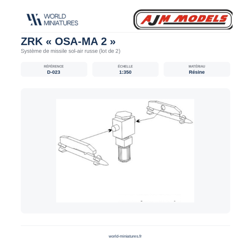 AJM Models D023 – Lance-roquettes ZRK “Osa-MA” 2 – 1/350