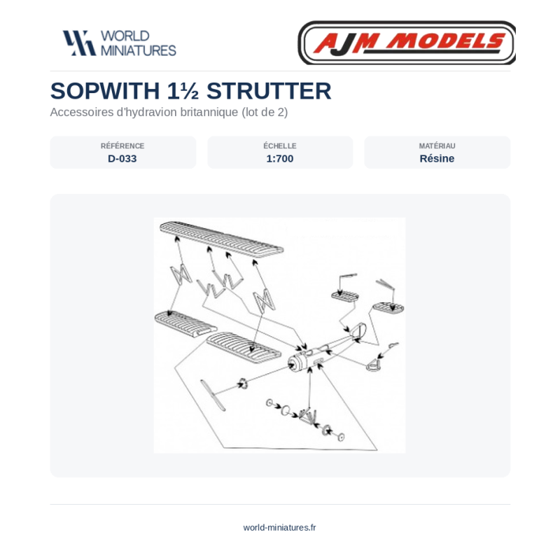 AJM Models D033 – Sopwith 1½ Strutter – 1/700