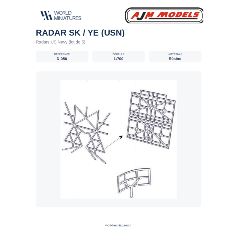 AJM Models D056 – Radar USN SK / YE – 1/700