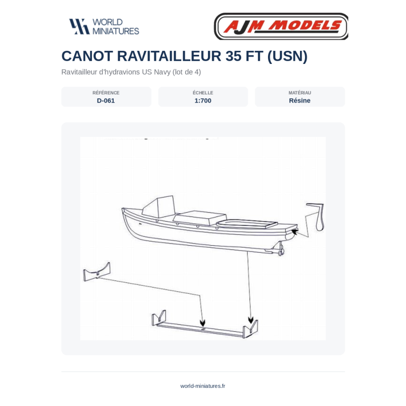 AJM Models D061 – Bateau ravitailleur USN 35 pieds (Aircrafts) – 1/700