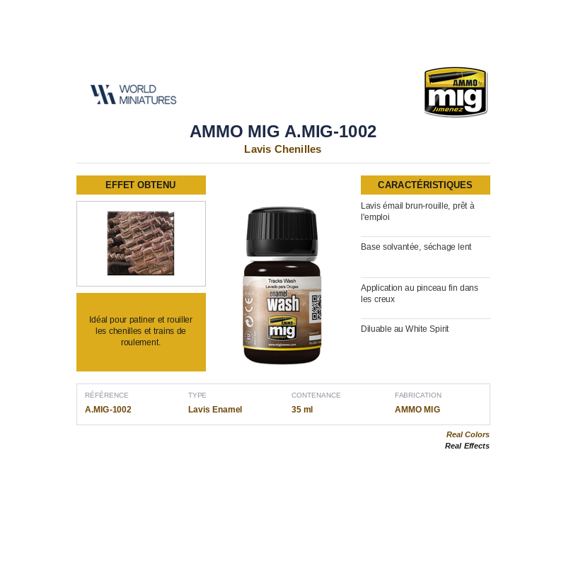 AMMO MIG 1002 – Lavis Chenilles – 35 ml
