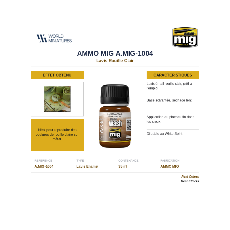 AMMO MIG 1004 – Lavis Rouille Clair – 35 ml