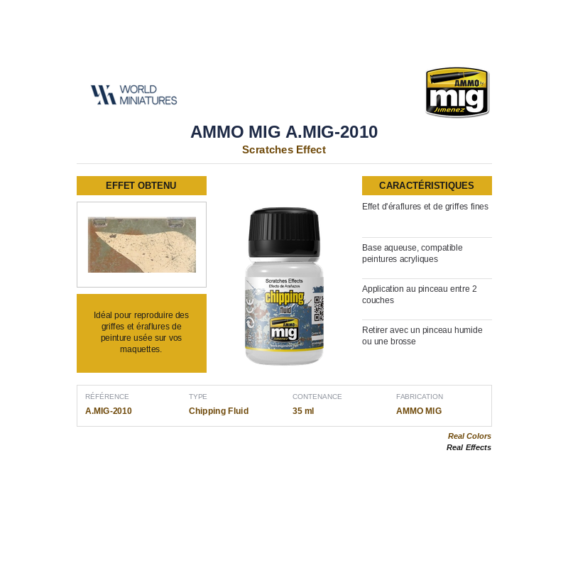 AMMO MIG 2010 – Effets Griffes (Scratches Effect) – 35 ml