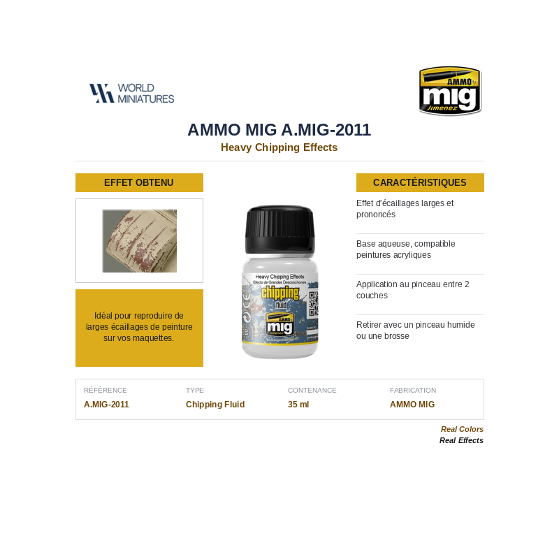 AMMO MIG 2011 – Effets Écaillages – 35 ml