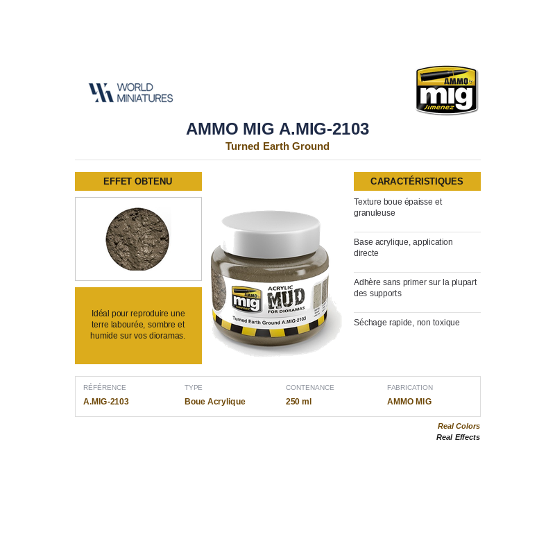 AMMO MIG 2103 – Boue Acrylique Terre Tournée – 250 ml