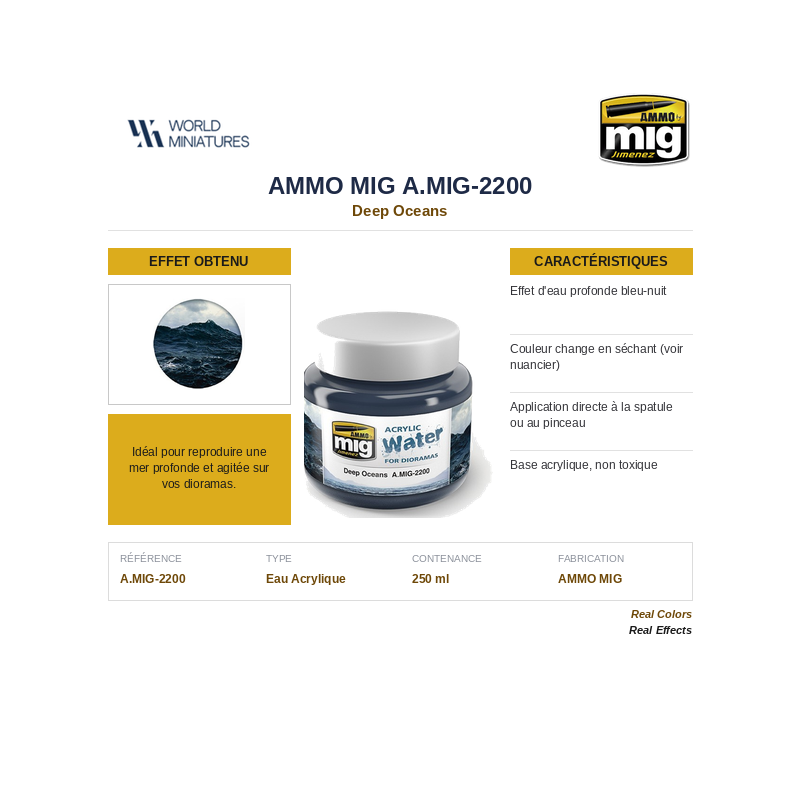 AMMO MIG	2200	Eau Acrylique Deep Oceans 250ml