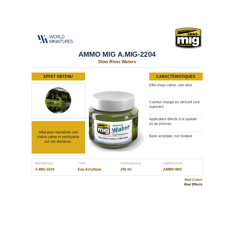 AMMO MIG	2204	Eau Acrylique Eau de Rivière 250ml