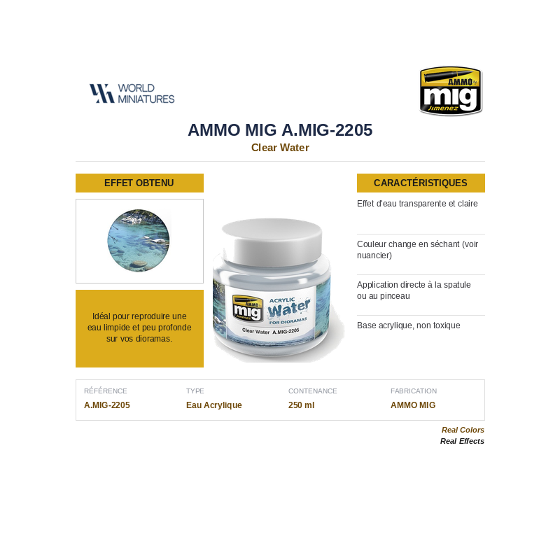 AMMO MIG	2205	Eau Acrylique Eau Claire 250ml